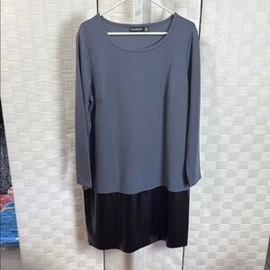 Nina‎ Leonard Elegant Gray and Black Dress